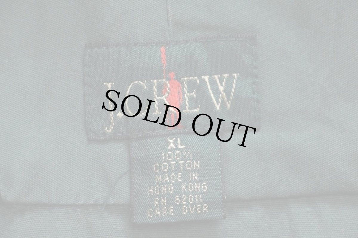 画像4: 90s J.CREW ツートン 切り替え コットン アノラックパーカー 緑×白 XL (4)