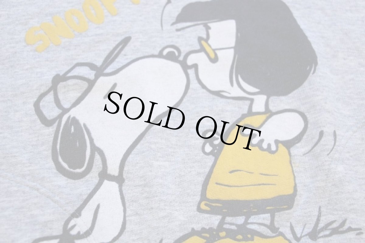 画像6: 70s イタリア製 SNOOPYスヌーピー マーシー SMAK 発泡プリント ハイネック スウェット 杢グレー (6)