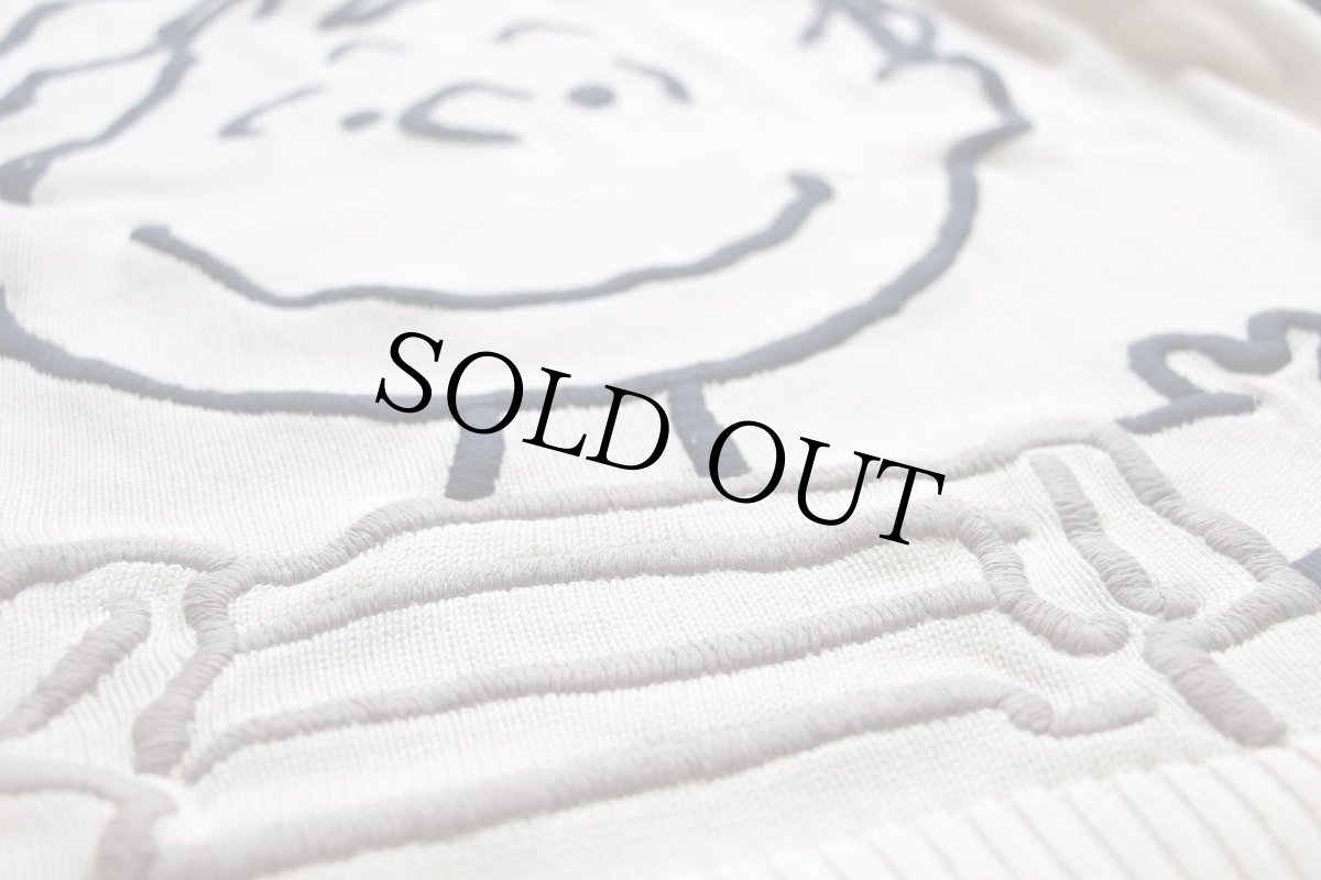 画像4: イタリア製 ICEBERG ライナス 刺繍 コットンニット セーター アイボリー M★スヌーピー (4)