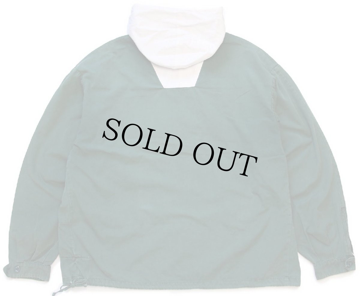 画像2: 90s J.CREW ツートン 切り替え コットン アノラックパーカー 緑×白 M (2)