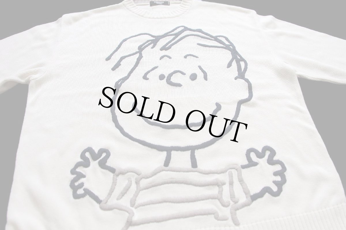 画像3: イタリア製 ICEBERG ライナス 刺繍 コットンニット セーター アイボリー M★スヌーピー (3)