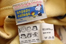 画像4: 90s イタリア製 Charlie Brown チャーリーブラウン 刺繍 モックネック ハーフジップ 鹿の子 スウェット 薄黄★スヌーピー (4)