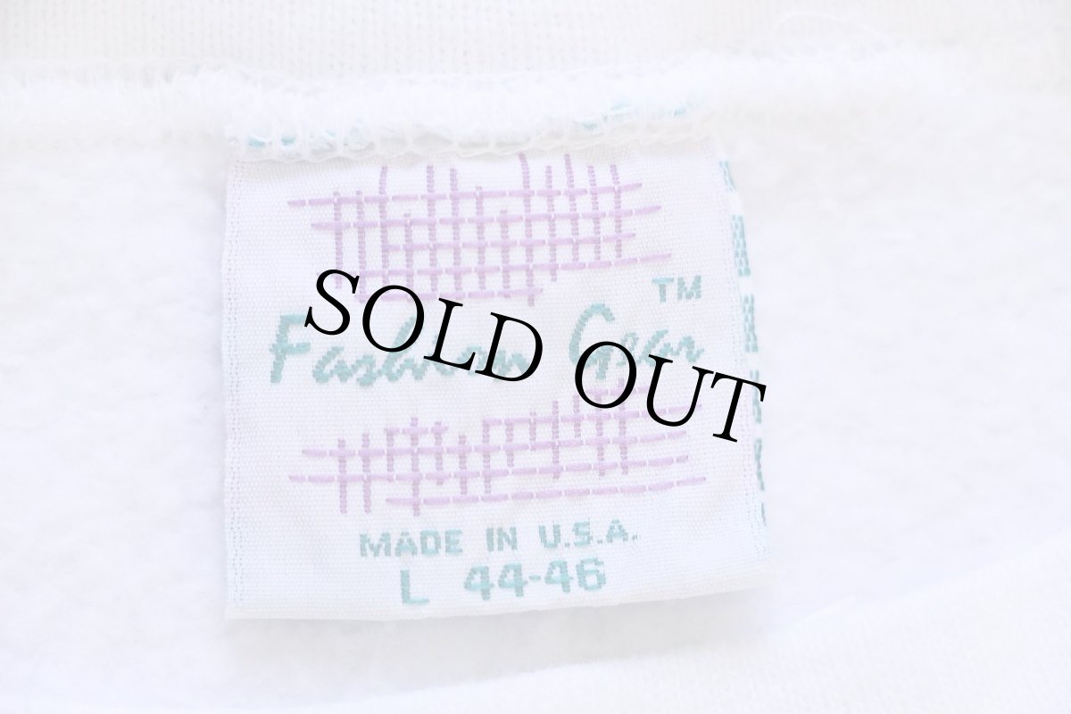 画像4: 90s USA製 Fashion Gear 無地 スウェット 白 L★B ブランク (4)