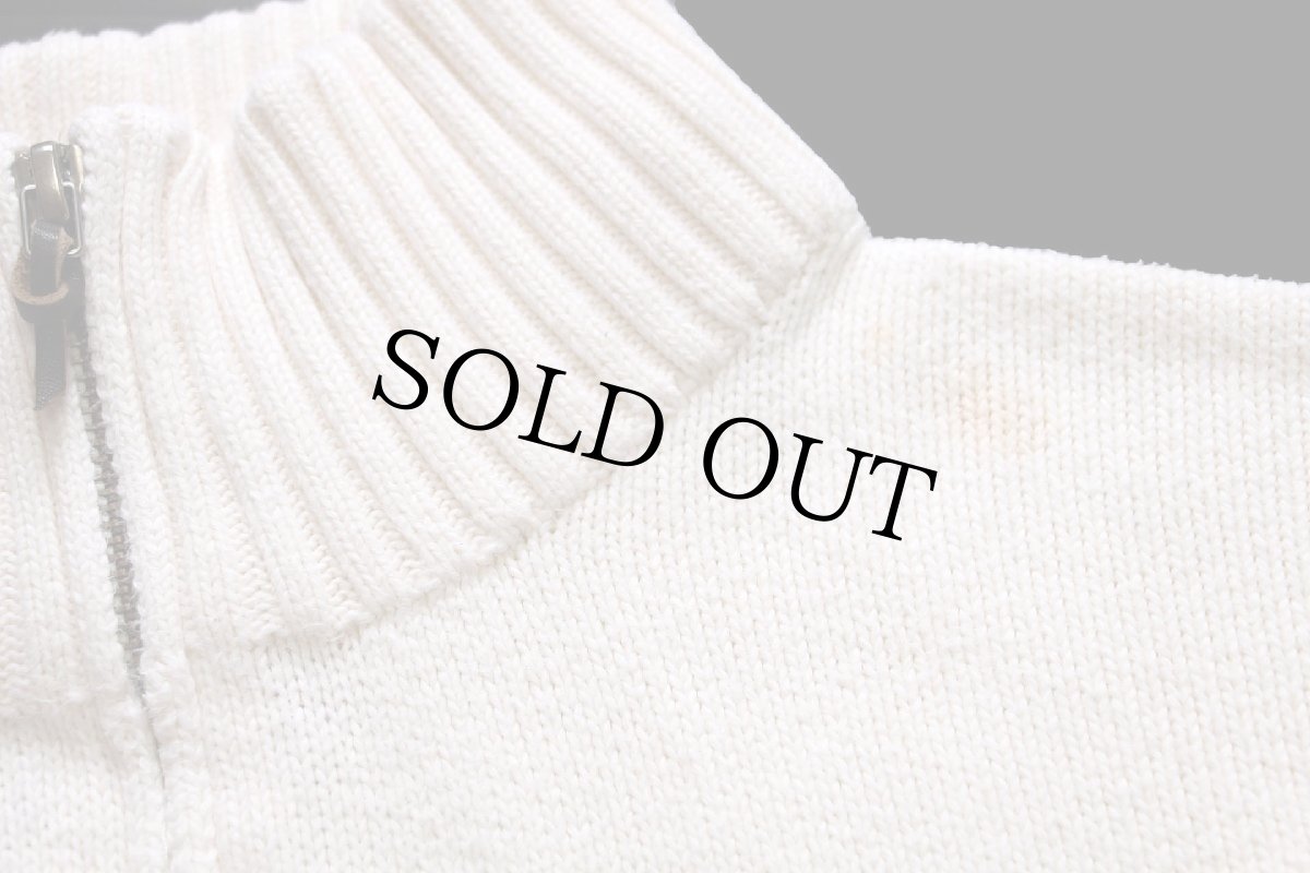 画像5: 00s ポロ ラルフローレン ワンポイント ハイネック ハーフジップ コットンニット セーター ナチュラル L (5)