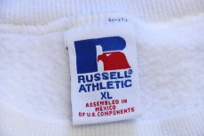画像4: 90s メキシコ製 RUSSELLラッセル 無地 前V スウェット 白 XL★ブランク (4)