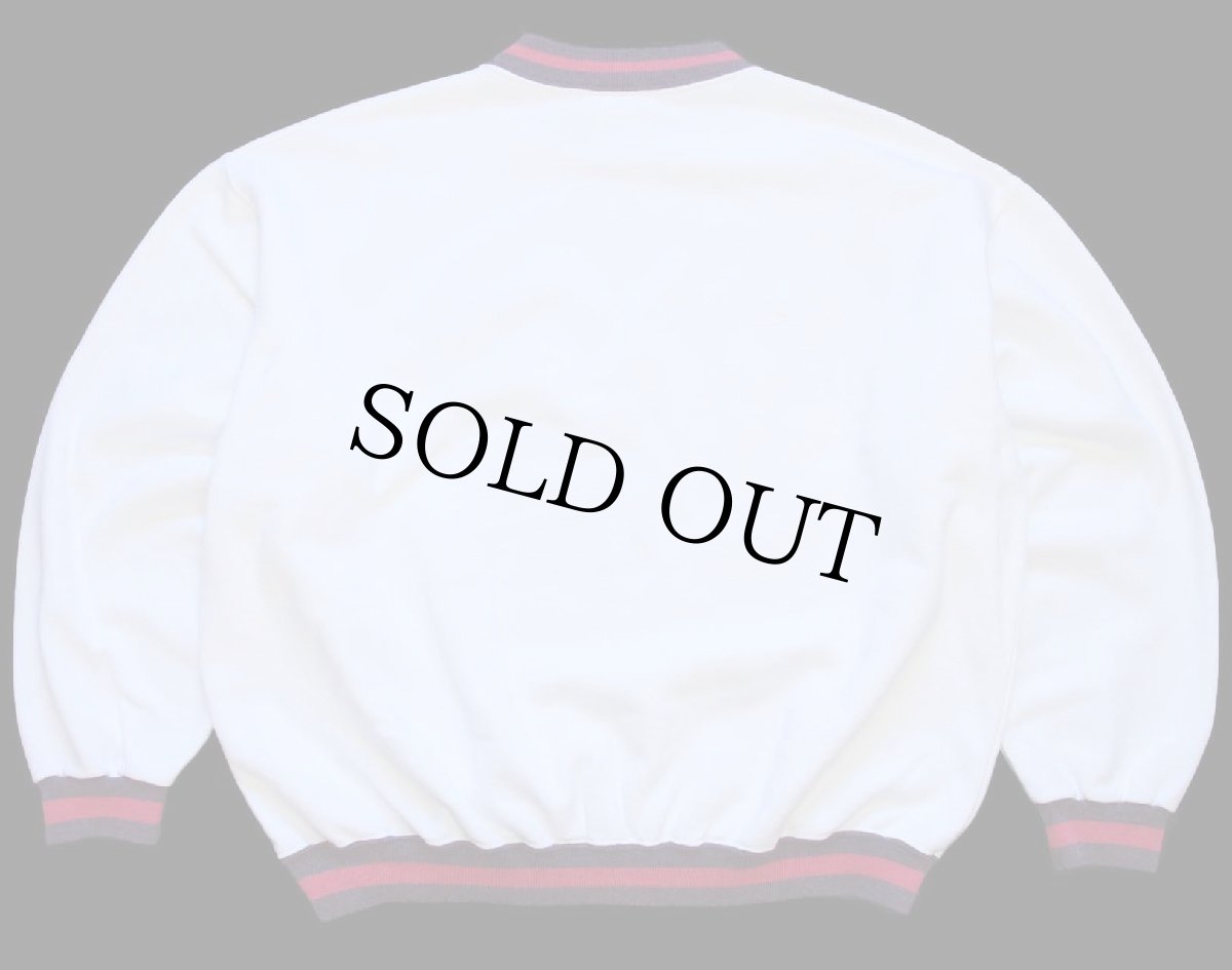 画像2: 90s USA製 Lay's ロゴ刺繍 リブライン 鹿の子 スウェット 白 XL (2)