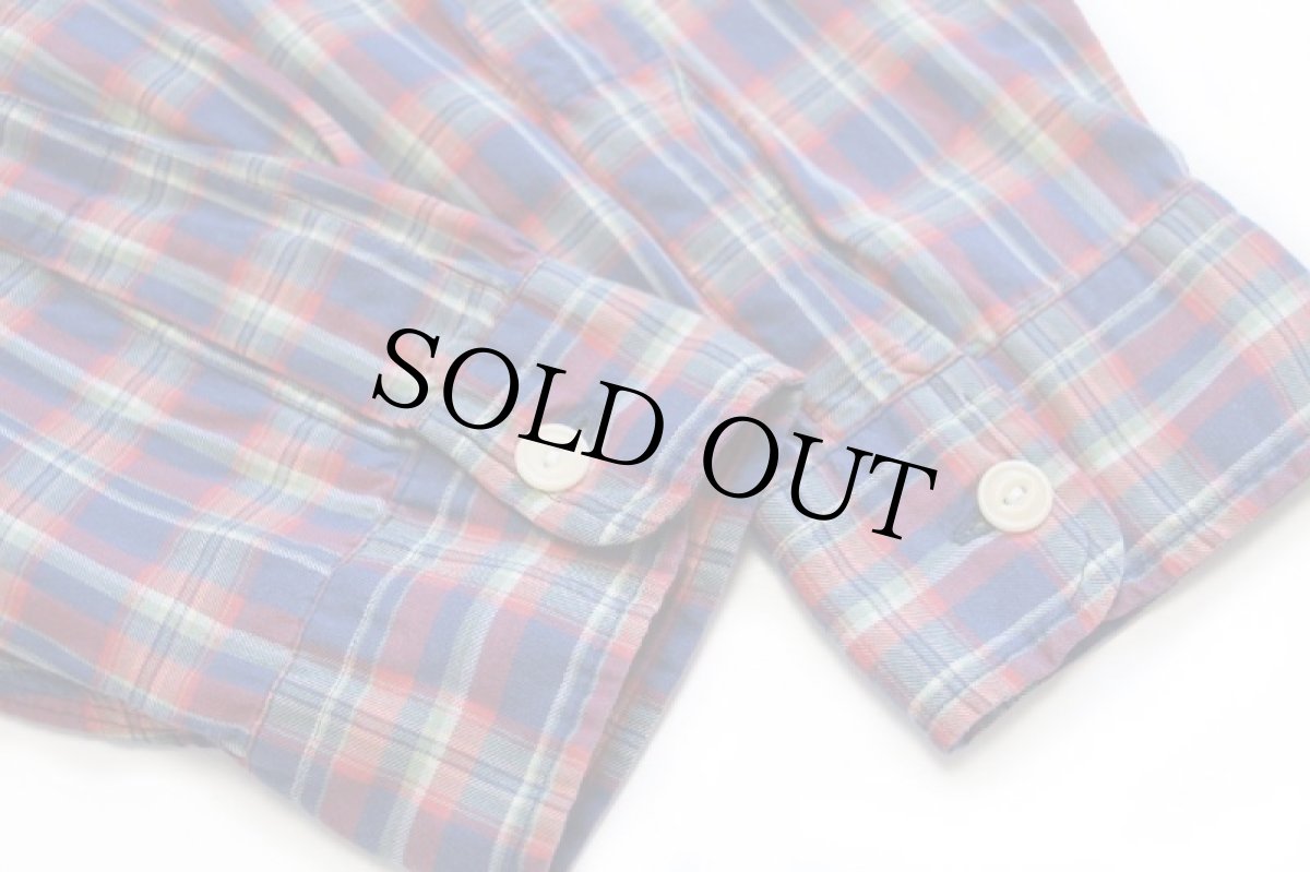 画像6: 00s ポロ ラルフローレン マドラスチェック エルボーパッチ付き コットン ワークシャツ L★インド綿 (6)