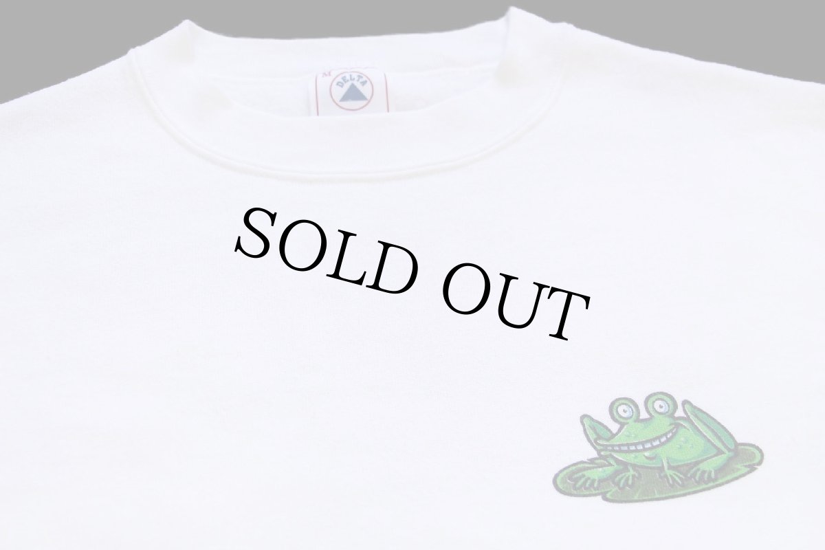 画像3: 90s USA製 Where are you goin' When you Croak? カエル イラスト 両面プリント スウェット 白 M (3)
