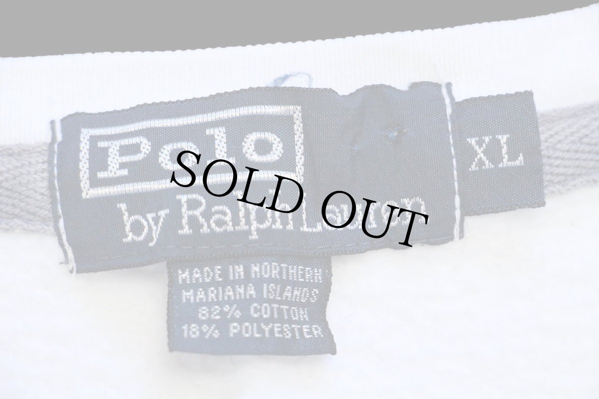 画像4: 90s ポロ ラルフローレン ワンポイント スウェット 白 XL (4)