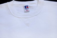画像3: 90s メキシコ製 RUSSELLラッセル 無地 前V スウェット 白 XL★ブランク (3)