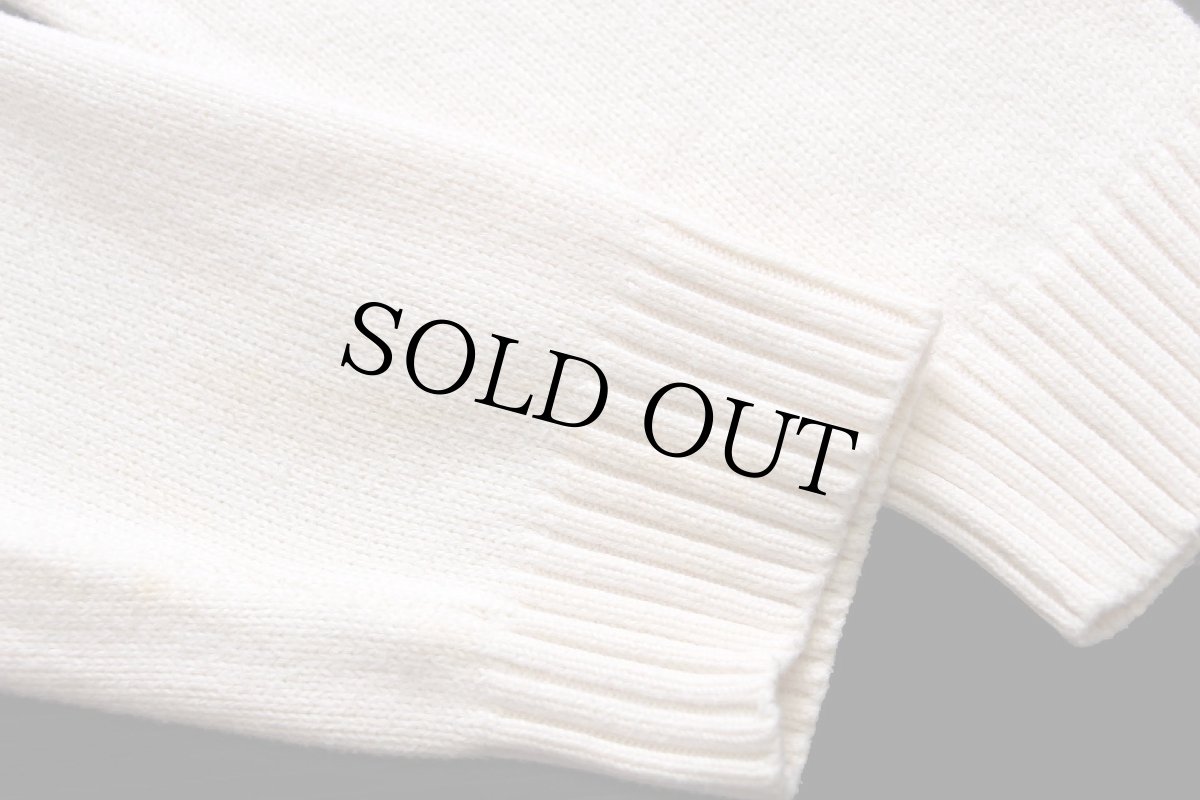 画像8: 00s ポロ ラルフローレン ワンポイント ハイネック ハーフジップ コットンニット セーター ナチュラル L (8)