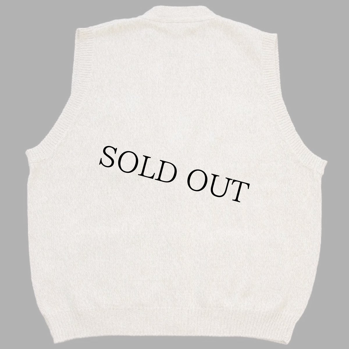 画像2: デッドストック★90s ORVISオービス パチポケ コットンニット ベスト カーディガン ミックス XXL★特大 (2)