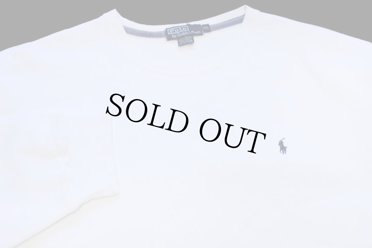 画像3: 90s ポロ ラルフローレン ワンポイント スウェット 白 XL (3)
