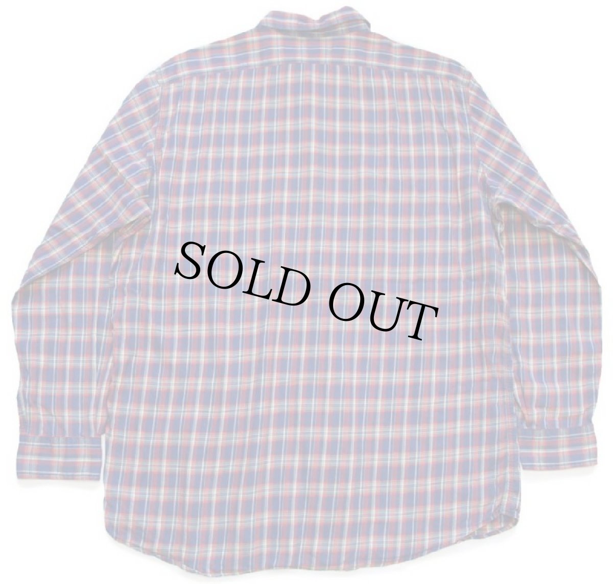 画像2: 00s ポロ ラルフローレン マドラスチェック エルボーパッチ付き コットン ワークシャツ L★インド綿 (2)