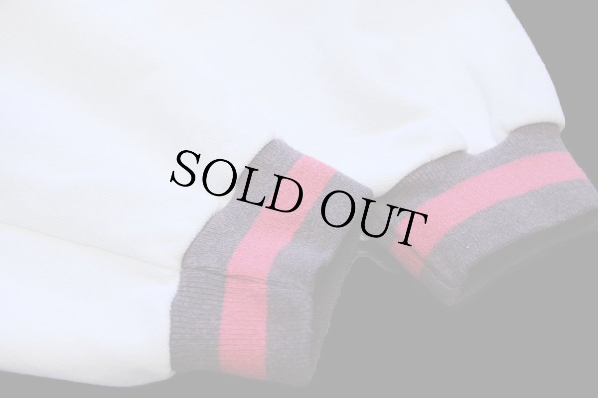 画像6: 90s USA製 Lay's ロゴ刺繍 リブライン 鹿の子 スウェット 白 XL (6)