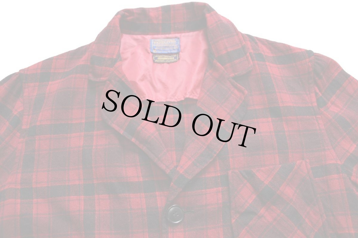 画像3: 60s PENDLETONペンドルトン タータンチェック 3つボタン ウール アンコンジャケット M★テーラード ブレザー (3)