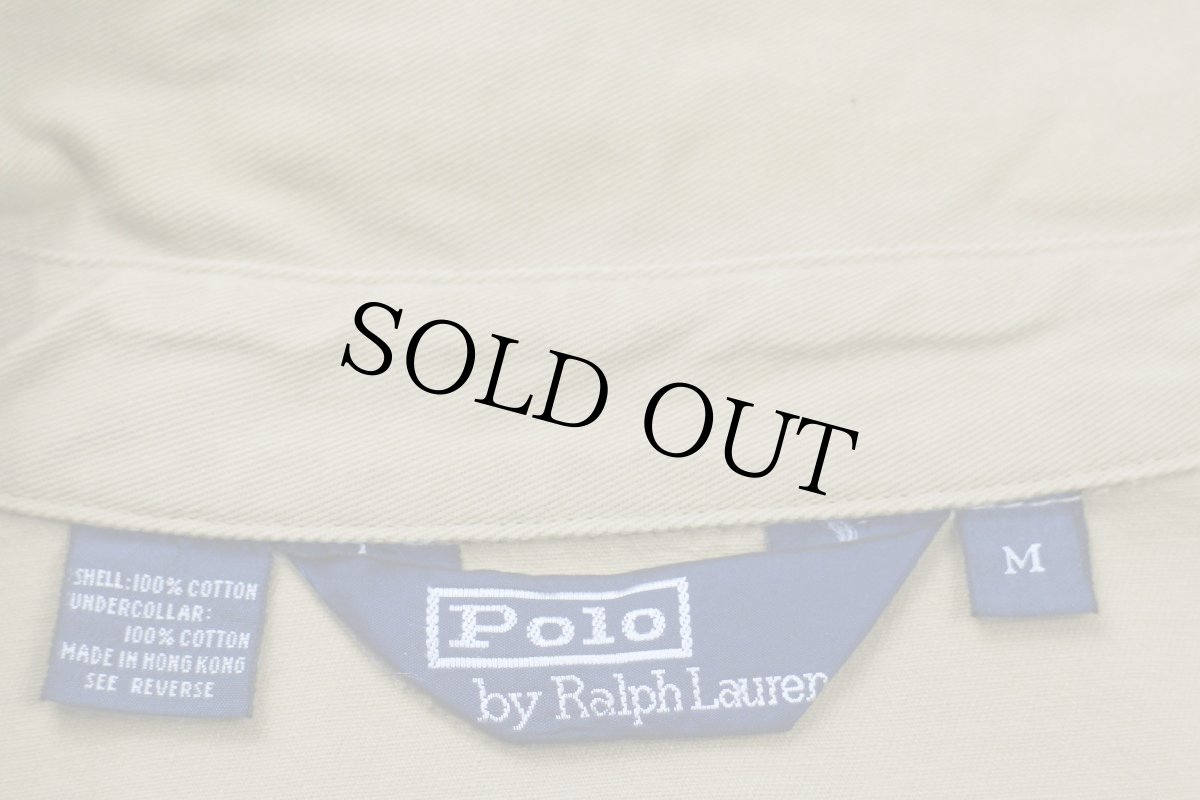 画像4: 90s ポロ ラルフローレン ワンポイント チンスト付き コットンジャケット カーキ M (4)