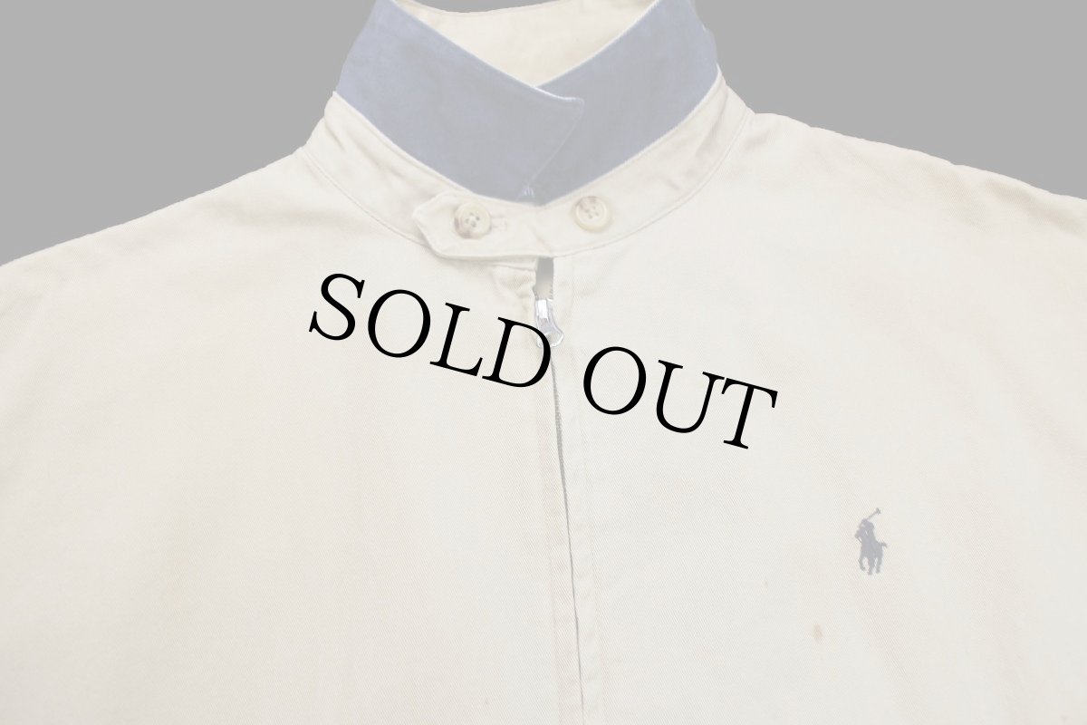 画像3: 90s ポロ ラルフローレン ワンポイント チンスト付き コットンジャケット カーキ M (3)