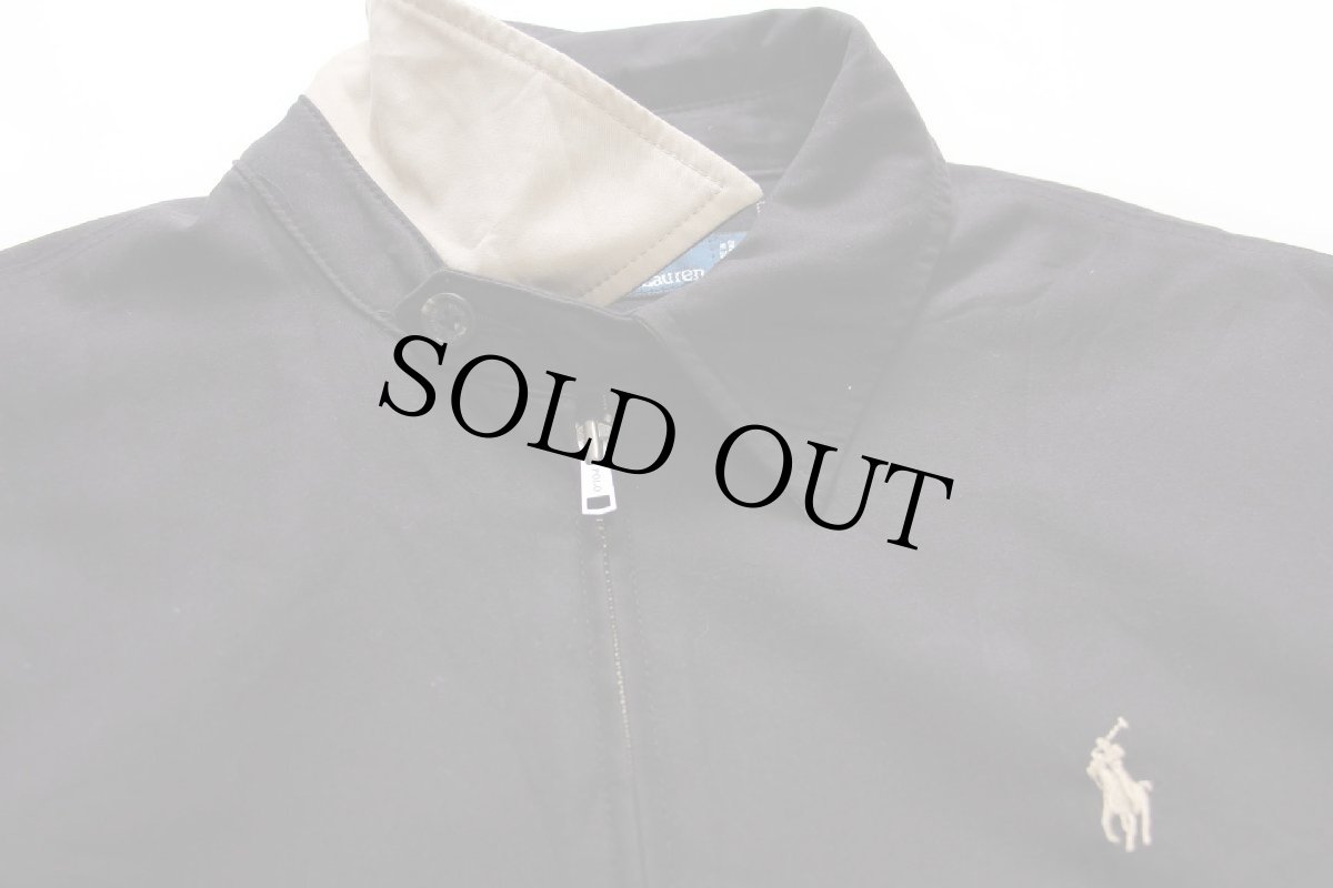 画像3: 90s ポロ ラルフローレン ワンポイント チンスト付き ポリエステルジャケット 黒 XL (3)