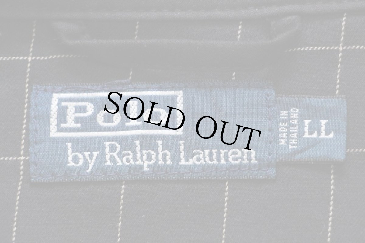 画像4: 90s ポロ ラルフローレン ワンポイント チンスト付き ポリエステルジャケット 黒 XL (4)