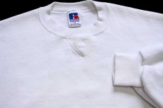 画像3: 90s USA製 RUSSELLラッセル 無地 前V スウェット 白 XL★ブランク (3)