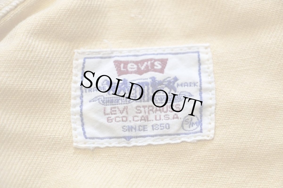 画像4: 90s Levi'sリーバイス ハーフジップ プルオーバー コットンツイル パーカー 薄黄 S/M★アノラック ユーロ (4)