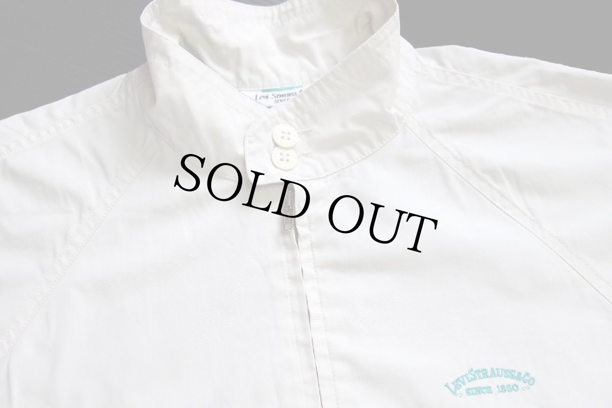 画像3: 90s イタリア製 Levi'sリーバイス ロゴ刺繍 ハリントンジャケット ライトベージュ M★ユーロ (3)