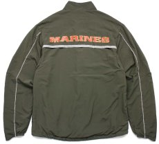 画像2: 00s USA製 米軍 U.S.MARINES new balanceニューバランス RUNNING SUIT ナイロンジャケット オリーブ S-L (2)