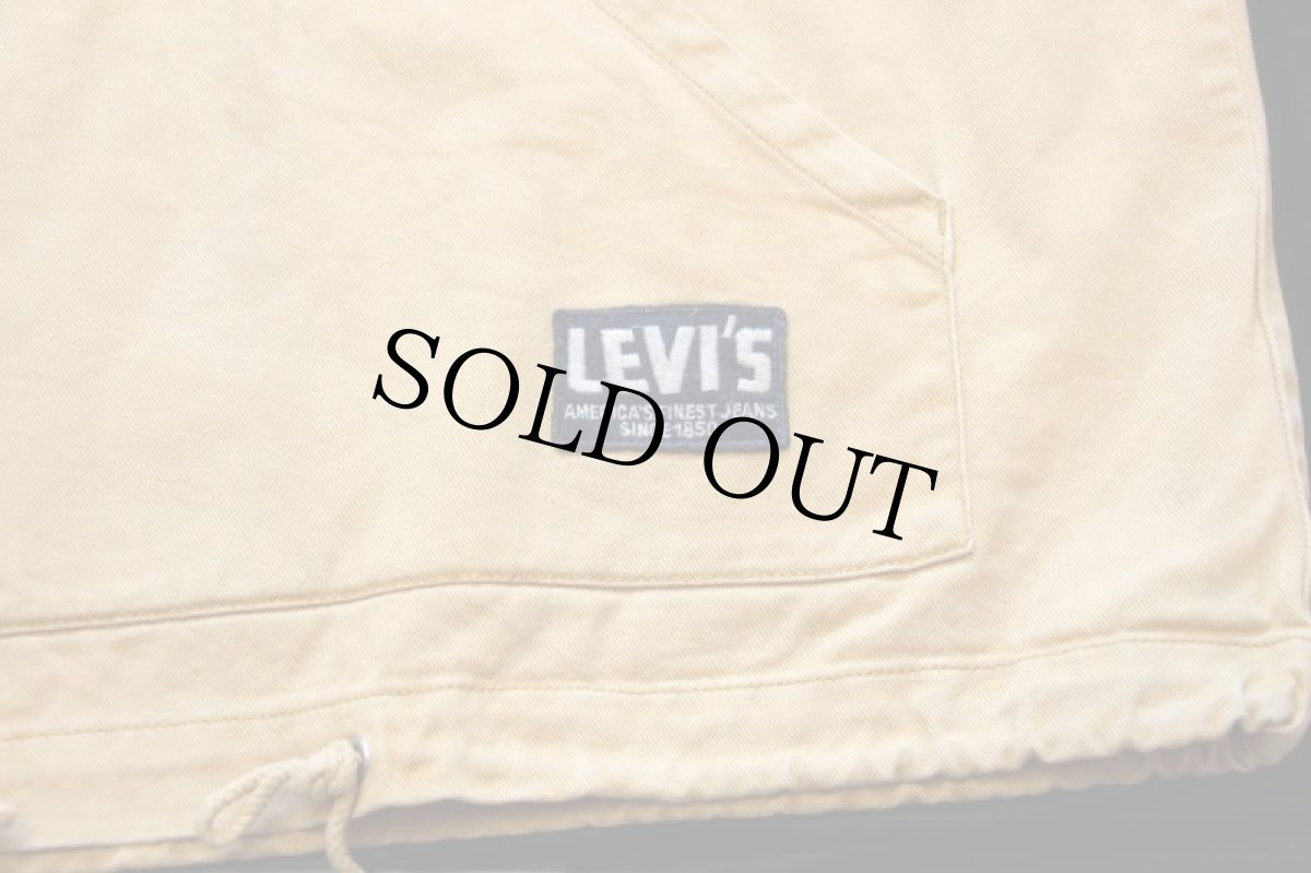 画像5: 90s Levi'sリーバイス ハーフジップ プルオーバー コットンツイル パーカー 薄黄 S/M★アノラック ユーロ (5)