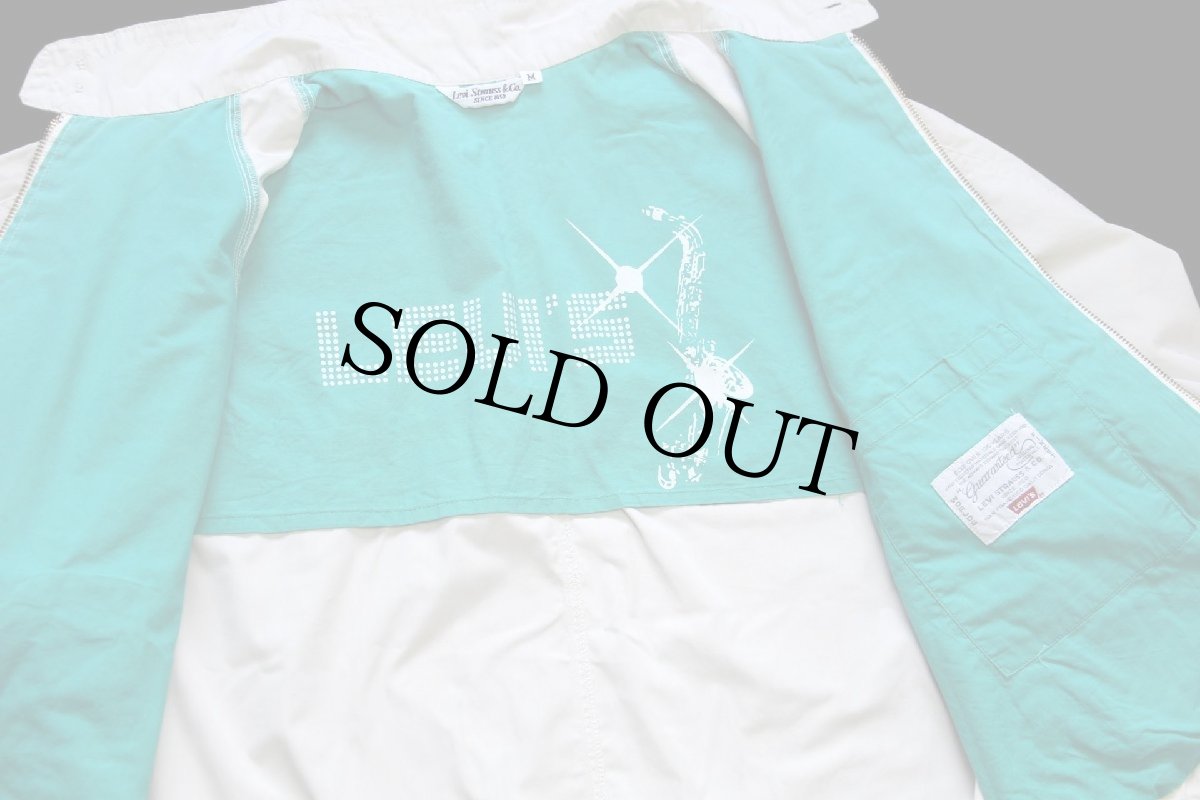 画像5: 90s イタリア製 Levi'sリーバイス ロゴ刺繍 ハリントンジャケット ライトベージュ M★ユーロ (5)