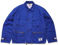 画像1: 90s イタリア製 Levi'sリーバイス コットン×ナイロン ジャケット 青 S★ユーロ (1)