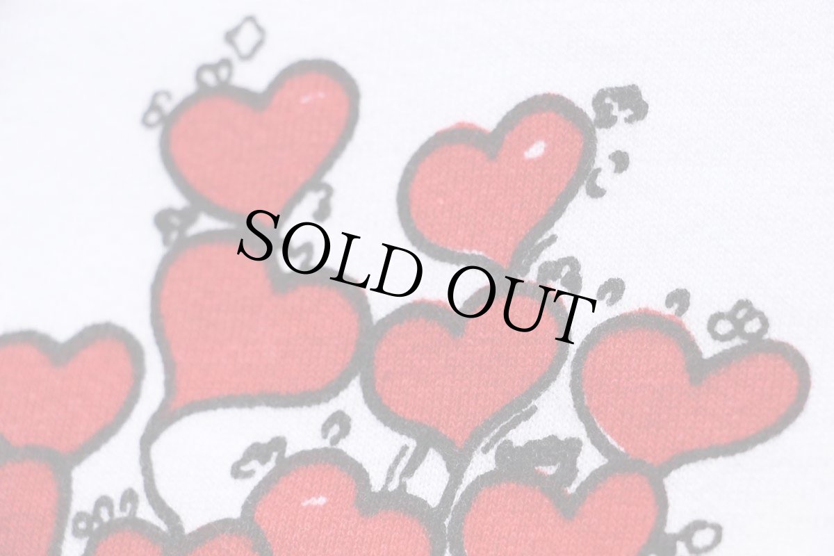 画像4: 80s USA製 JERZEES BY RUSSELLラッセル POCONO PALACE ハート アート 染み込みプリント スウェット 白 XL (4)