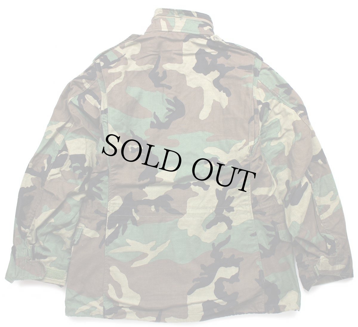 画像2: 80s 米軍 U.S.ARMY パッチ付き ウッドランドカモ M-65 フィールドジャケット S-R★14 (2)