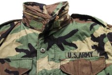 画像3: 80s 米軍 U.S.ARMY パッチ付き ウッドランドカモ M-65 フィールドジャケット S-R★14 (3)