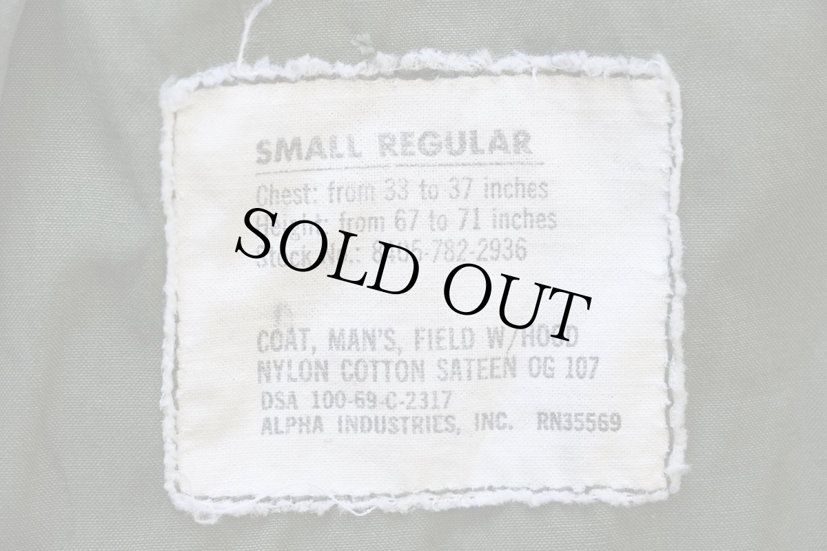 画像4: 60s 米軍 U.S.ARMY M-65 フィールドジャケット 2nd ペンキ飛び オリーブグリーン S-R★ALPHAアルファ (4)