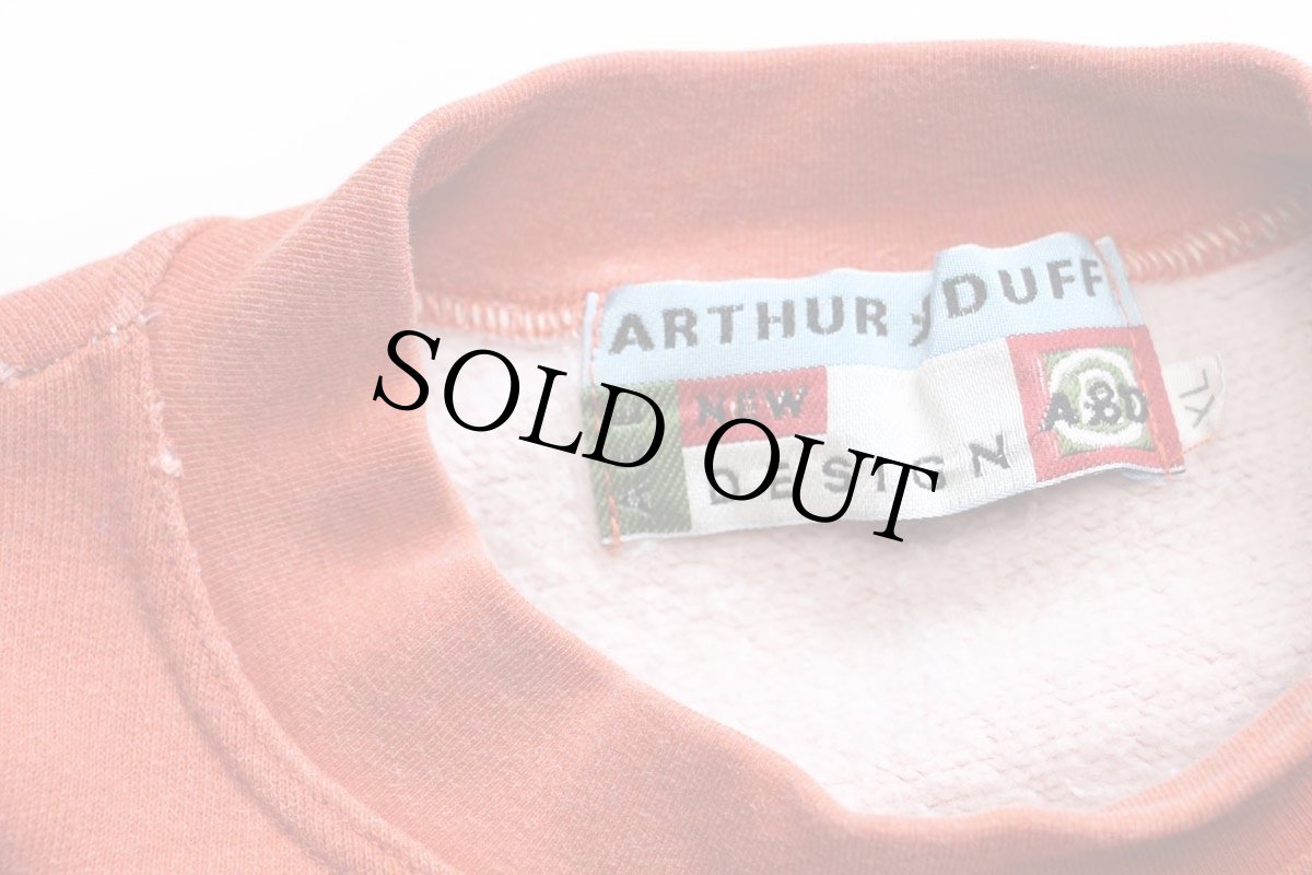 画像4: 90s イタリア製 ARTHUR&DUFF Thor Speedtools ツートン 切り替え コットン スウェット レンガ×薄紺 XL (4)