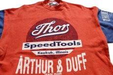 画像3: 90s イタリア製 ARTHUR&DUFF Thor Speedtools ツートン 切り替え コットン スウェット レンガ×薄紺 XL (3)