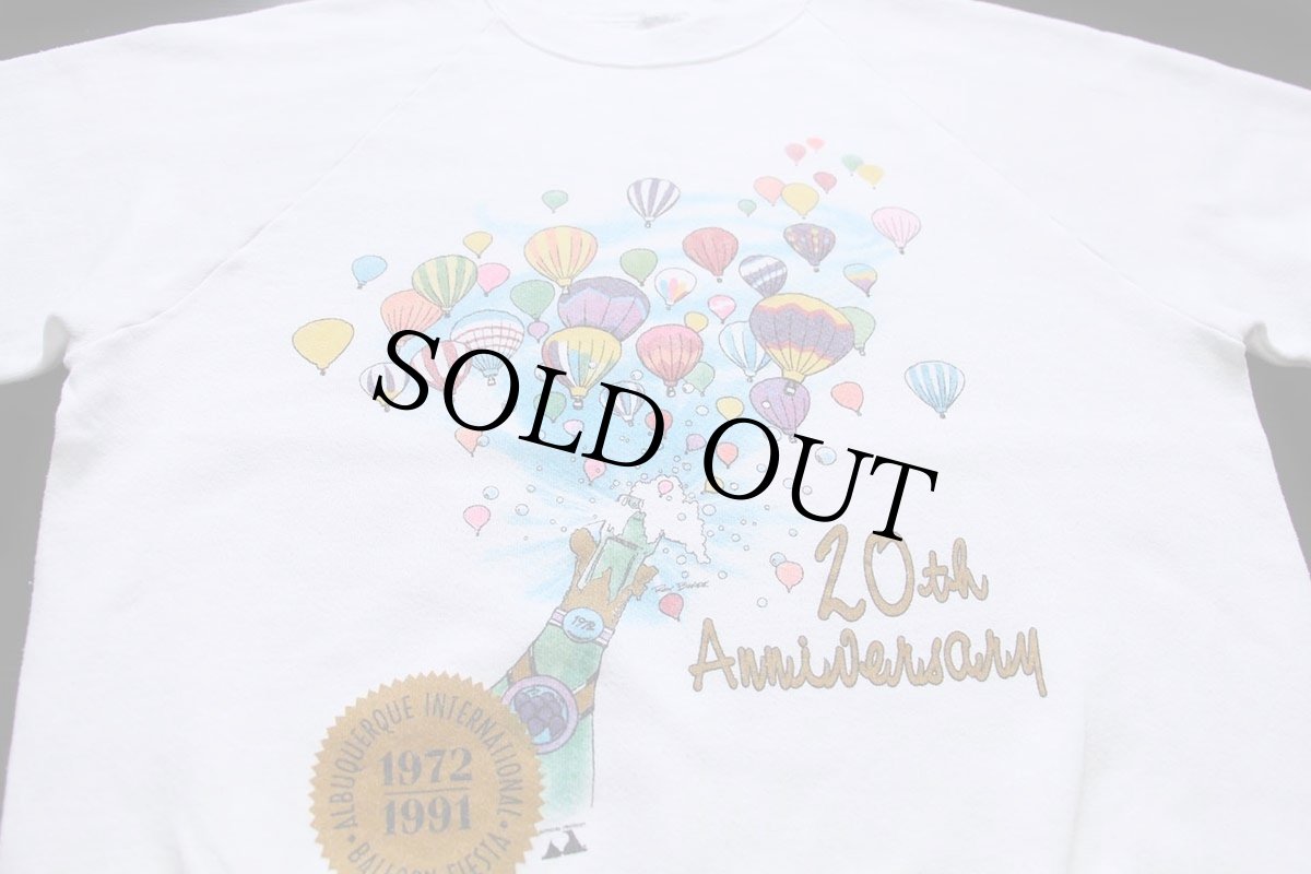 画像3: 90s 1972 1991 20th Anniversary 熱気球 アート スウェット 白 (3)