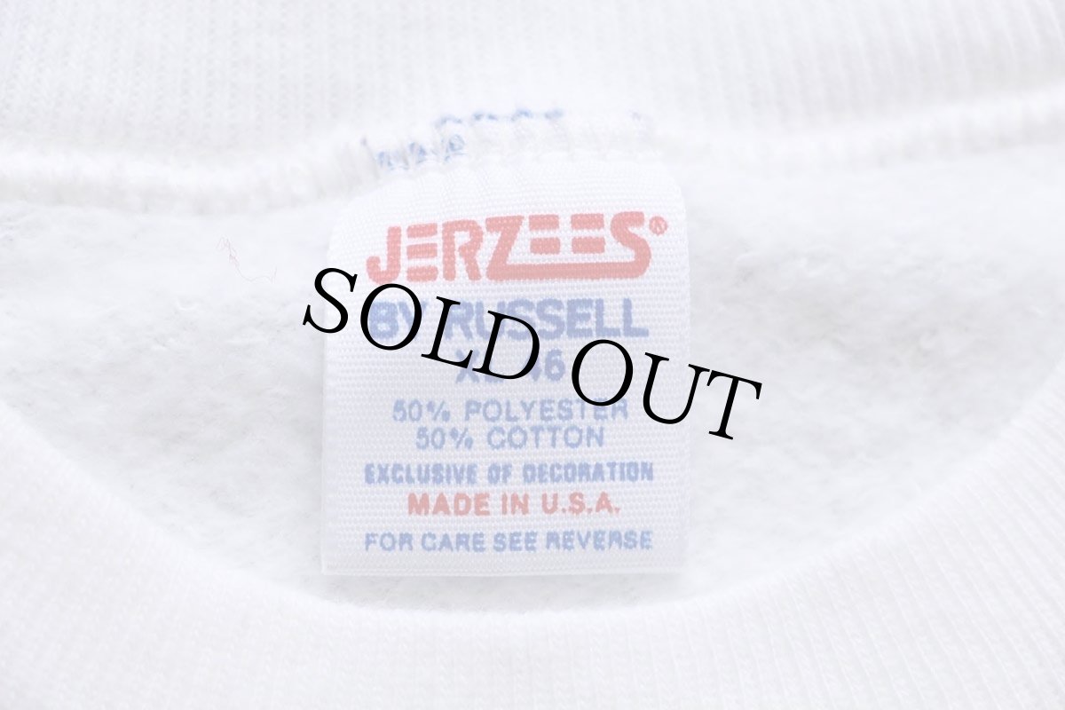 画像5: 80s USA製 JERZEES BY RUSSELLラッセル POCONO PALACE ハート アート 染み込みプリント スウェット 白 XL (5)