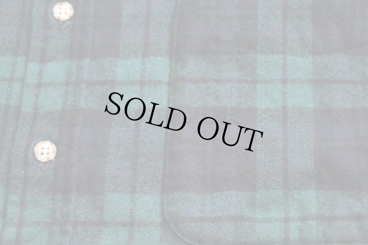 画像6: 70s USA製 PENDLETONペンドルトン ブラックウォッチ タータンチェック ボタンダウン ウールシャツ XL (6)