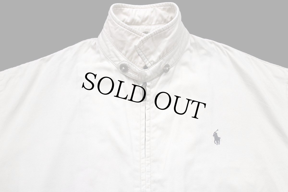 画像3: 90s ポロ ラルフローレン ワンポイント チンスト付き タータンチェックライナー コットンジャケット アイボリー M (3)