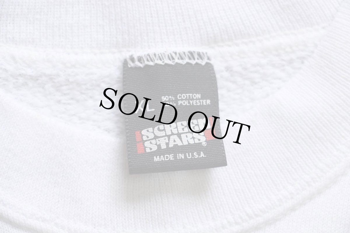 画像4: 90s USA製 SCREEN STARS 無地 スウェット 白 XL★ブランク (4)