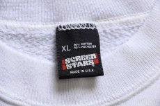 画像4: 90s USA製 SCREEN STARS 無地 スウェット 白 XL★ブランク (4)