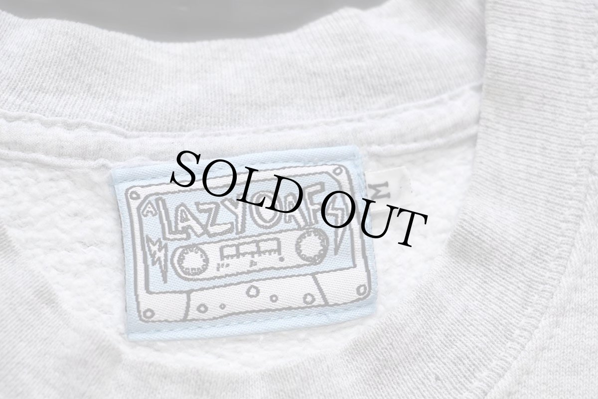 画像4: 00s LAZY OAFレイジーオーフ 蛍光プリント スウェット 杢グレー M (4)