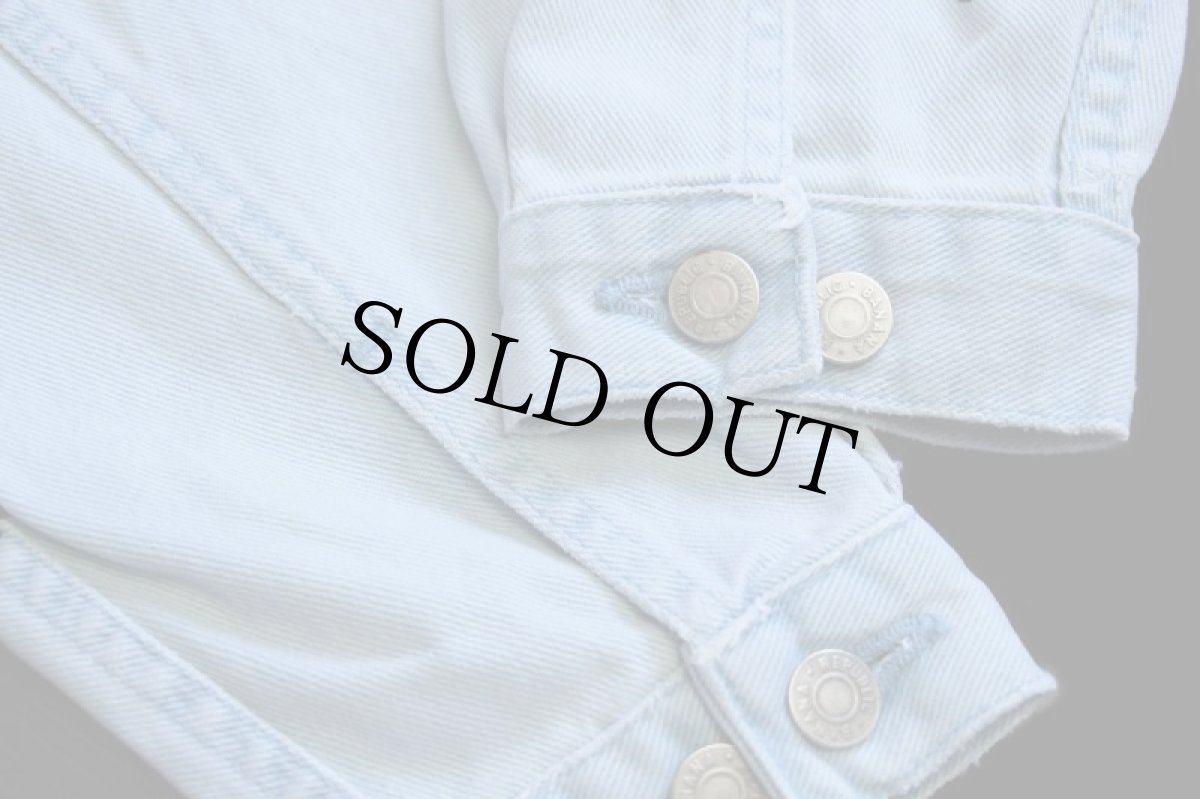 画像6: 90s USA製 BANANA REPUBLICバナナリパブリック ショート丈 カラーデニムジャケット 4ポケット ライトブルー M (6)