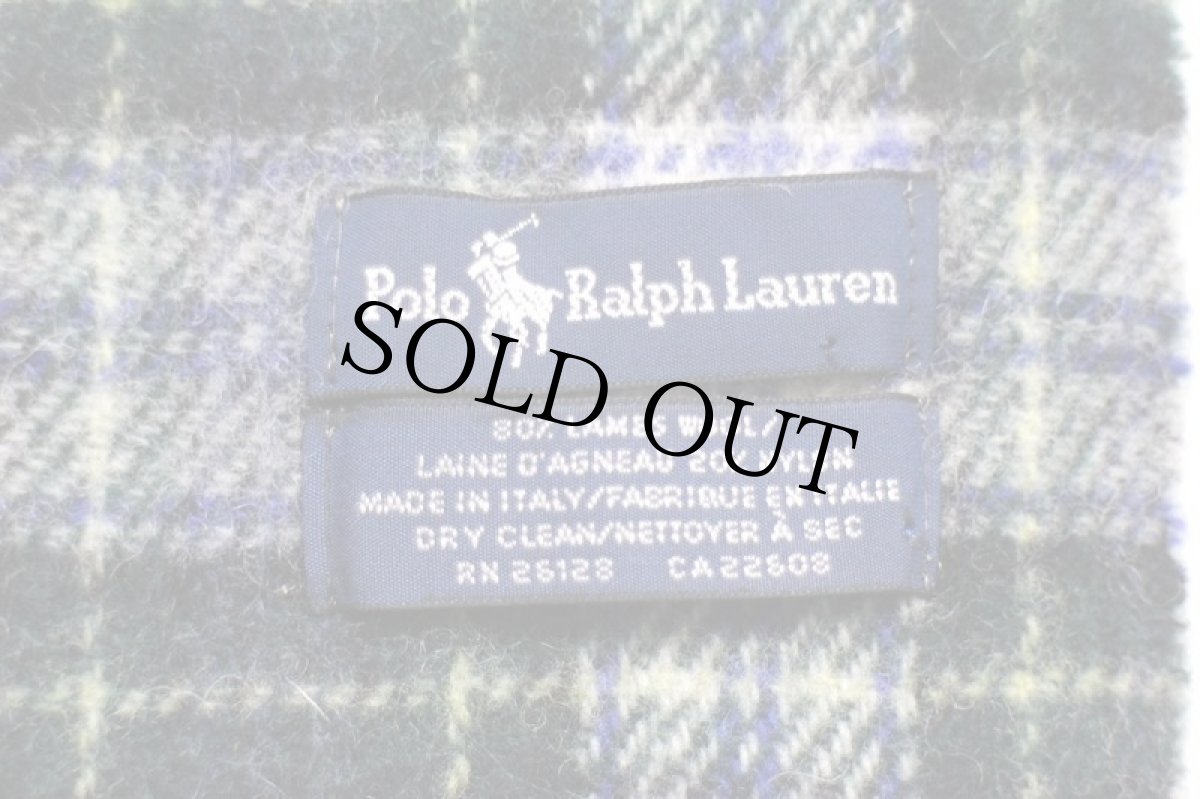 画像3: イタリア製 ポロ ラルフローレン タータンチェック ラムウール マフラー (3)