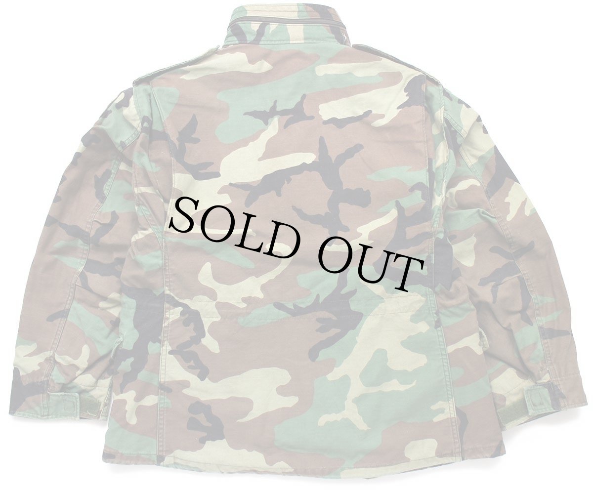 画像2: 90s 米軍 U.S.ARMY パッチ付き ウッドランドカモ M-65 フィールドジャケット M-XS★13 (2)