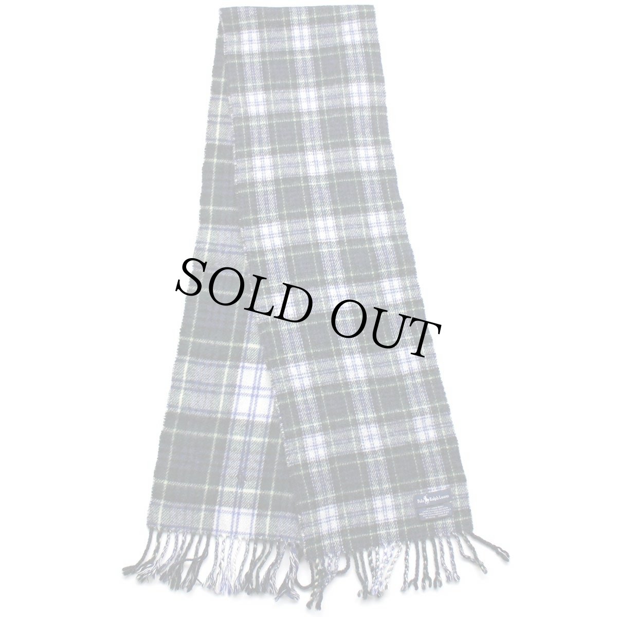 画像2: イタリア製 ポロ ラルフローレン タータンチェック ラムウール マフラー (2)