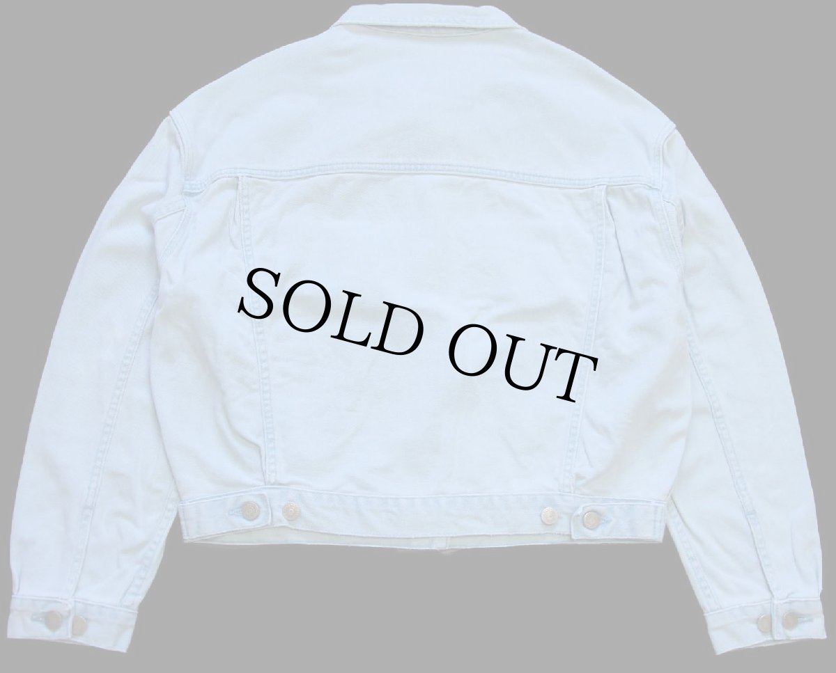 画像2: 90s USA製 BANANA REPUBLICバナナリパブリック ショート丈 カラーデニムジャケット 4ポケット ライトブルー M (2)