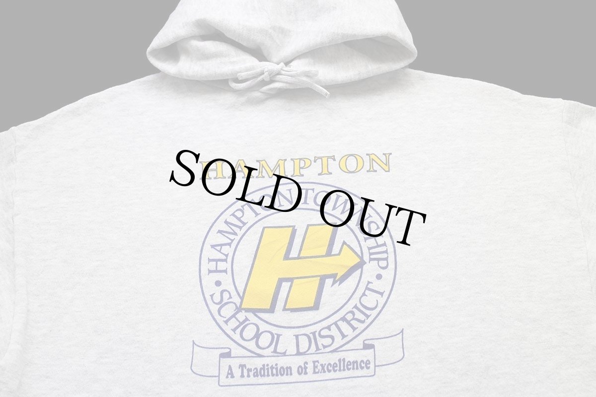 画像3: 90s USA製 HAMPTON TOWNSHIP SCHOOL DISTRICT スウェットパーカー 杢ライトグレー L (3)